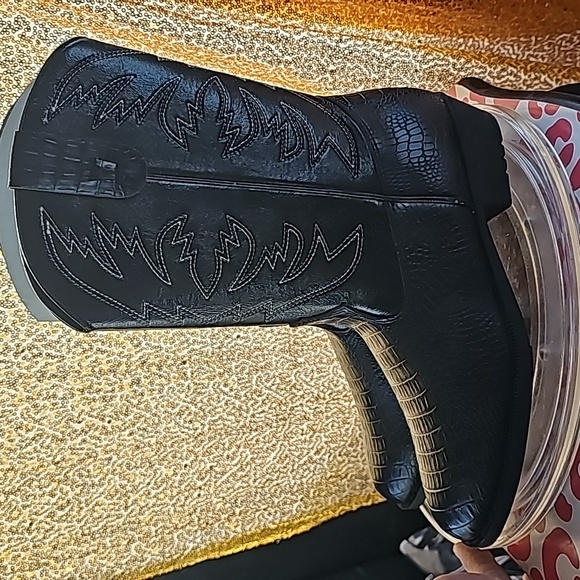 I New w/ o tags SmartFit black cowboy boots New wild western kicks boys sz 4 - Picture 6 of 9